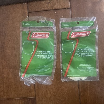 COLEMAN STRING TIE #21 LANTERN MANTLES 2 - 4 PACKS 8 MANTLES TOTAL SEALED