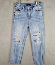 Judy Blue 90's Straight Jeans Womens 7/28 Denim Distressed Raw Hem