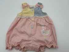 vintage Girls BABY TOGS Sz 6-9 m One Piece Bubble Romper Striped Pastel