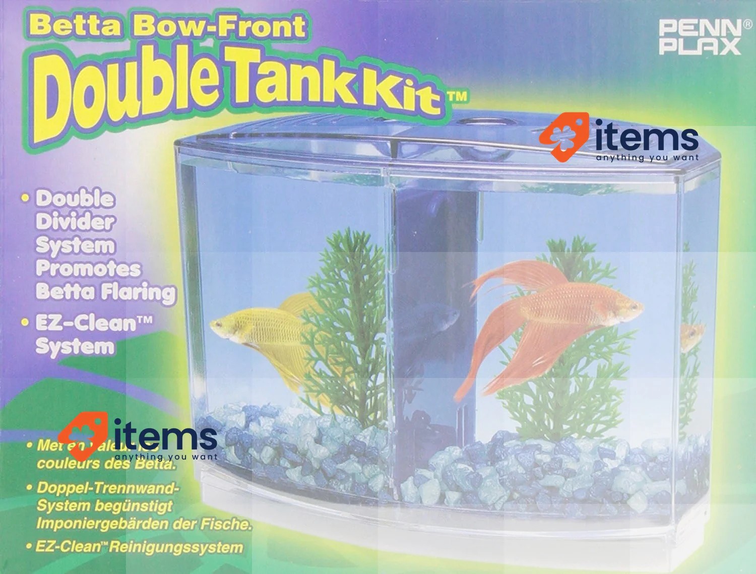 Penn-Plax Kit Per Betta Doppio Bow-Front Per Acquario 7.5" Davanti 6" Dietro Blu foto 5