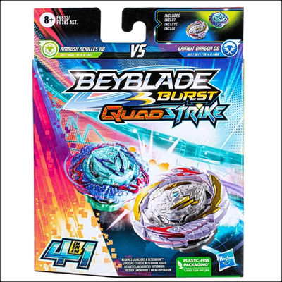 Beyblade Burst Quadstrike Gambit Dragon D8 And Ambush Achilles A8 Spinning Top