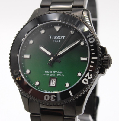 TISSOT Seastar 1000 T120.410.33.091.00 Green Black Dial Men's Watch 40mm