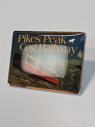 Spilla da bavero souvenir viaggio ferrovia Pikes Peak Cog Broadmoor Manitou Colorado - Foto 3 di 5