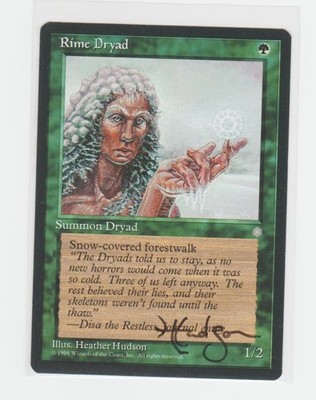 Magic the Gathering ~ Rime Dryad  ~ M/NM ~ Ice Age ~ Signed by Artist