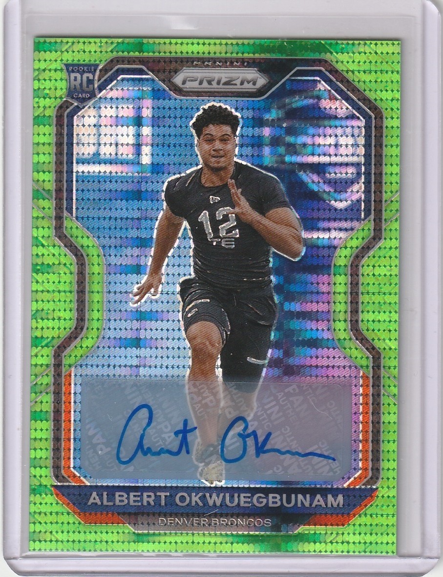 Albert Okwuegbunam Panini Prizm #316 Autograph-Neon Green Pulsar