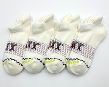 Bombas 4 Pairs Women's Solid Everyday Ankle Socks Honeycomb Size Med White