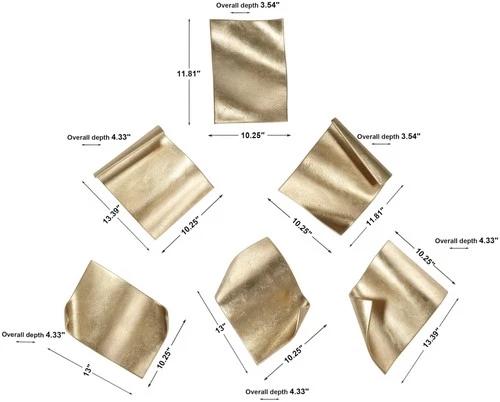 Uttermost 04258 Fluttering Pages 11" Tall Iron Abstract Sculpture - Gold - Picture 5 of 6