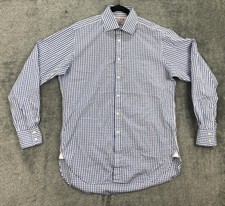Thomas Pink Shirt Mens 15.5 34/35 Blue Gingham Check Cotton Long Sleeve Ireland