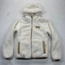Reebok Faux Fur Sherpa Jacket Full Zip Hooded Cozy Warm Kids Size S