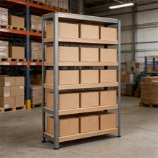 Garage Shelving Unit Heavy Duty 5 Tier, 180cm Wide Metal Storage Rack Single UK