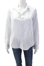 Frank & Eileen Women Button-Up Light Blue Cotton Collared Long Sleeve Size S