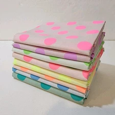 Neon True Colors, Pom Poms of 8 Different 1/2-Yard Prints, Total 4 Yards.