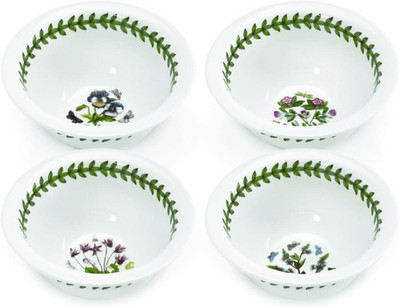 Botanic Garden 4.25'' Mini Bowl (Set of 4) - Floral-Inspired Porcelain, Scratch-R