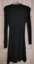 The Limited Black Small Rayon - Nylon Long Sleeve Sweater Dress
