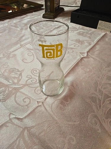 Vintage TAB Hourglass Soda Glass - Coca Cola - Diet Soda Glass - 70's Tab Glass