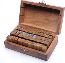 Set of 70Pcs Vintage Style Wooden Rubber Alphabet Letters Number Symbol Stamps 