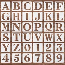 36 Pcs 2-Inch Letter Stencils - Reusable Plastic Alphabet Number Stencils for.