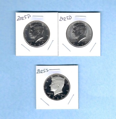 2025 PDS Clad Proof S Mint and BU P D Kennedy Half Dollar Set-PD from ...