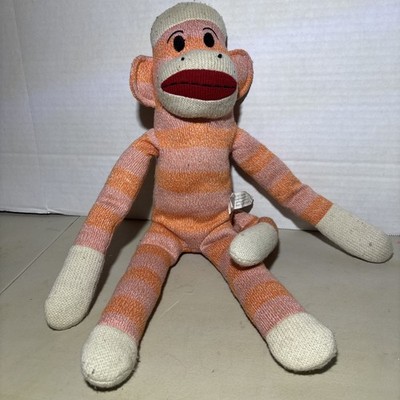 Orange 2011 Sock Monkey Plush 17'' Street Players Orange  striped 