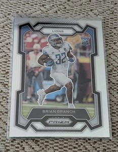 2023 BRIAN BRANCH PRIZM SILVER RC ROOKIE #328 (LIONS)