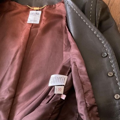 Good Condition CELINE Old Celine Vintage Lambskin Leather Jacket