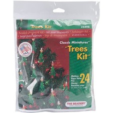 Beadery BOK-5498 Holiday Beaded Ornament Kit-Mini Trees 2.25" Makes 24