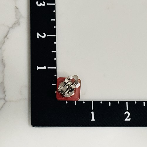Vintage Ohrclips Frosted Lucite Strass Duroplast Rosa MCM Menge 2 - Bild 2 von 11