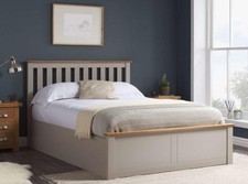 Image of Birlea Phoenix 5FT Kingsize Wooden Ottoman Bed Pearl Grey Storage