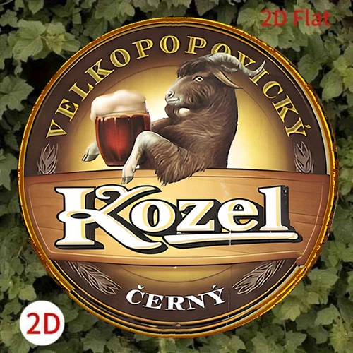 Vintage Kozel Beer Wall Tin Metal Sign Retro Rustic Art Goat 8x8
