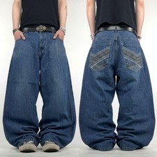 Vintage y2k rare embroidered archive baggy skater stonewash jeans