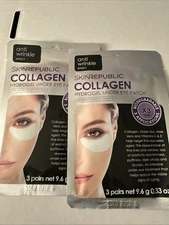 SkinRepublic Collagen Hydrogel Under Eye Patch Set of 2. /3 Pairs in each Pack!