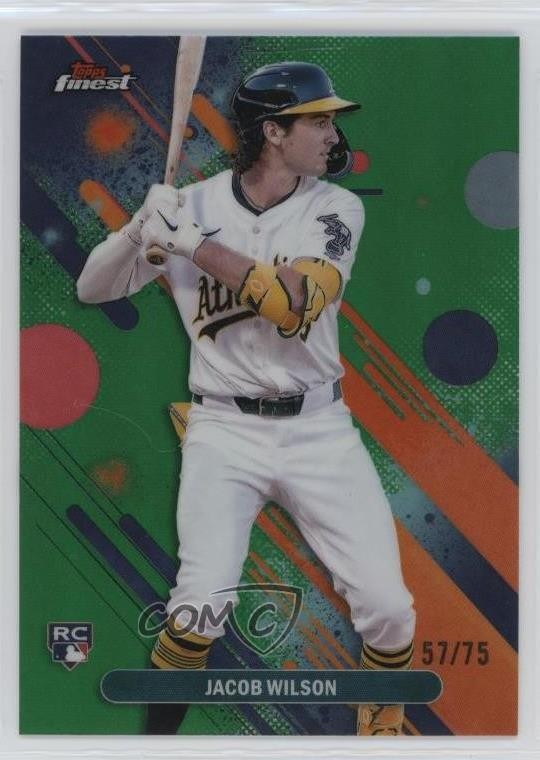 2025 Topps Finest Common Green Refractor 57/75 Jacob Wilson #61 Rookie RC 0d94