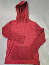 Urban Pipeline Boys M red striped light weight long sleeve hoodie front pocket