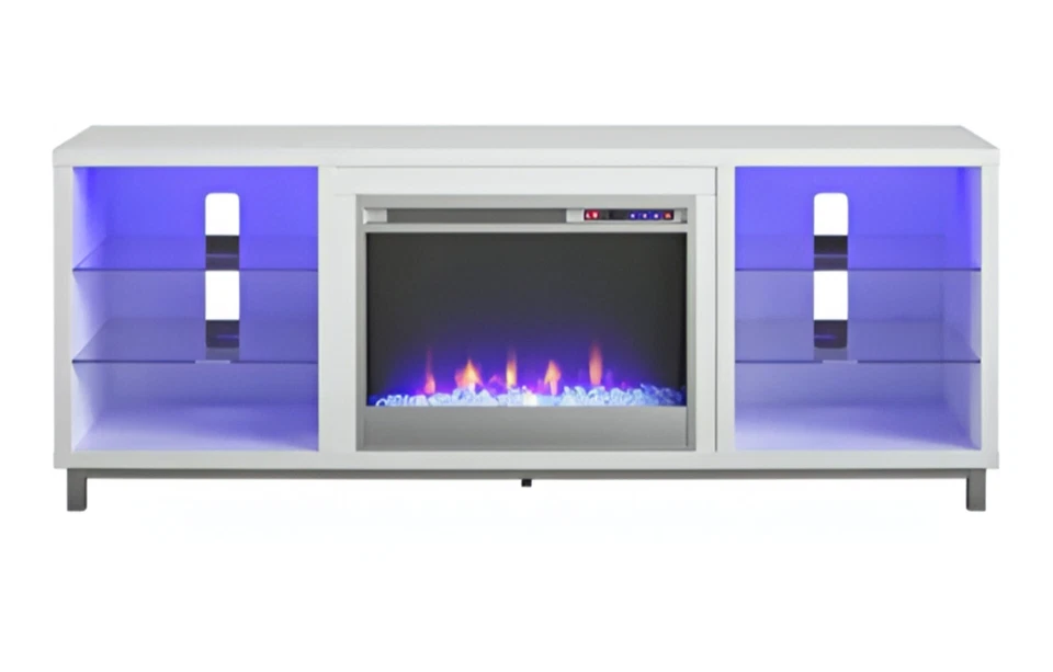 Soporte de TV para chimenea Ameriwood Home Lumina para televisores de hasta 70"" de ancho en blanco Foto 4 de 4