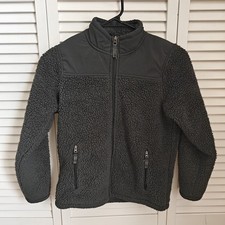 32 Degrees Heat boys' Sherpa-lined Fleece Full-zip Jacket Green Gray Size 10/12