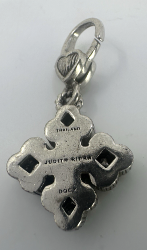 925 Judith Ripka Maltese Cross Enhancer Pendant CZ - Picture 6 of 8