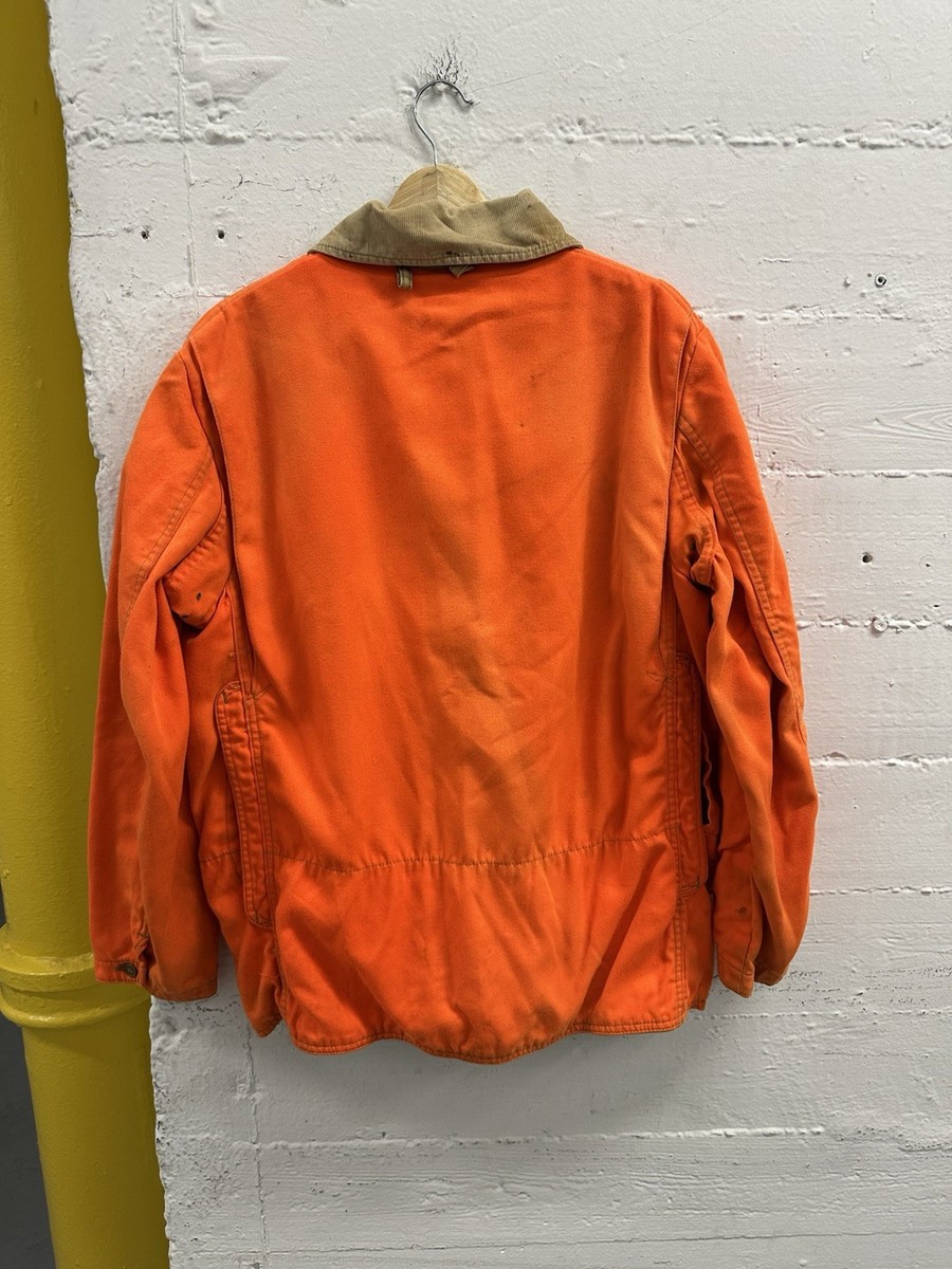 Vintage LL Bean Hunting Jacket Orange 60's 70's Talon Zip Large