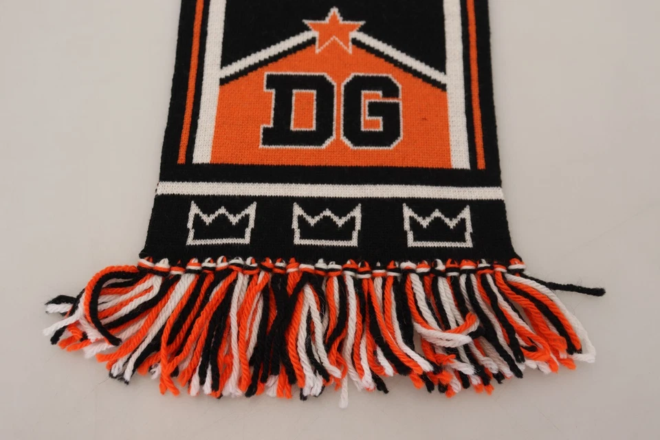 DOLCE & GABBANA Bufanda DG Logo Impreso Hombres Cuello Envolvente Mantón 120cm x 19cm 500usd Foto 2 de 4