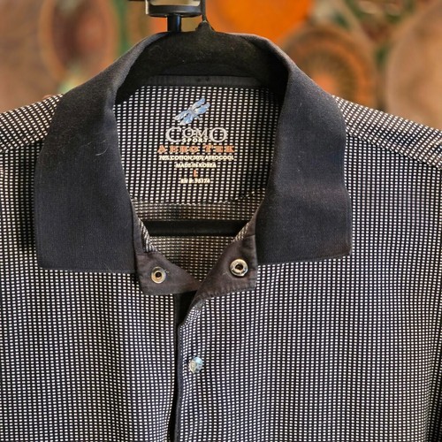 Como Sport Aero Tek Golf Poloshirt Herren Gr. L Schwarz Print Made in Korea