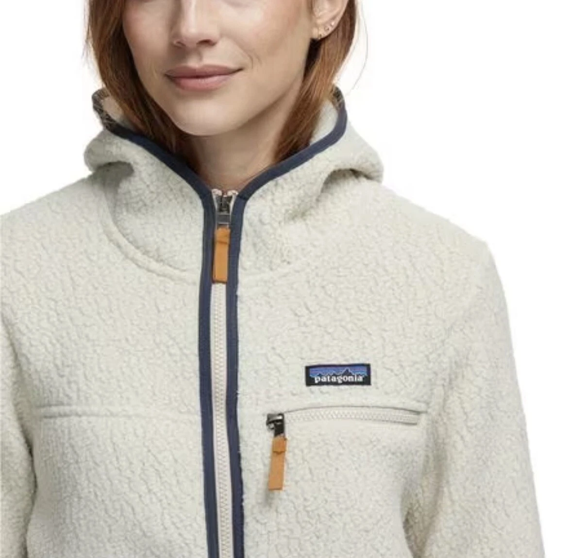 NWT: Patagonia Women's RETRO PILE FLEECE HOODY Sweater Jacket Size XS  Pelican | eBay