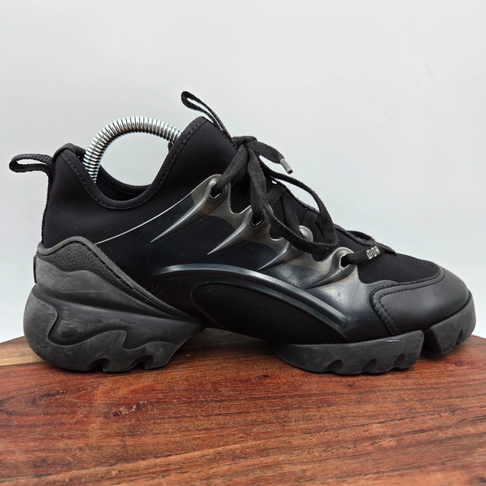 Christian Dior D Connect Chaussures Femme 39/9 Noir Néoprène Chunky Sneaker Italie