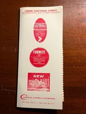 Carmel Functional Fabrics David B Carmel Company NYC Fabric Sample Vtg