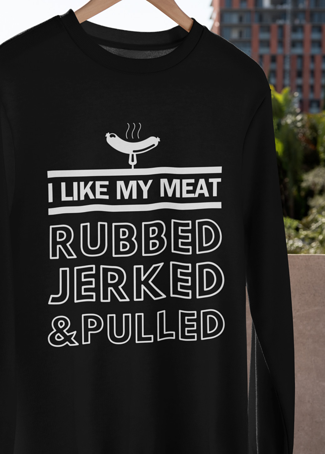 I Like My Meat Rubbed Jerked Pulled T-Shirt BBQ Grilling Funny Husband Joke TEE