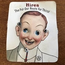 HIRES ROOT BEER VINTAGE CELLULOID BASEBALL COUNTER, JOSH SLINGER,..RARE