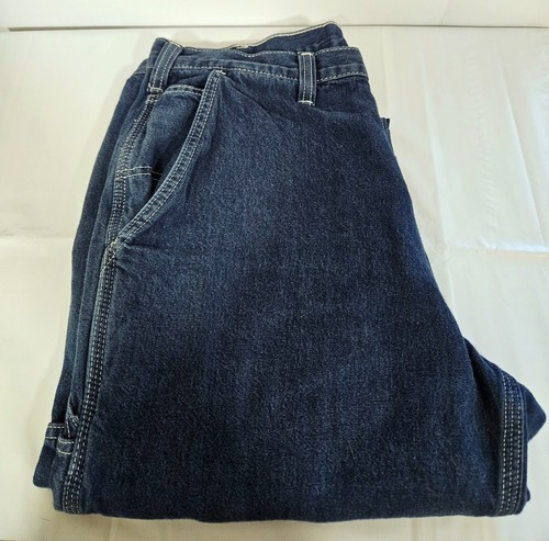 Carhartt Carpenter Jeans Mens W34 L32 382-83 Dungaree Relaxed Tapered Blue Denim - Picture 7 of 8