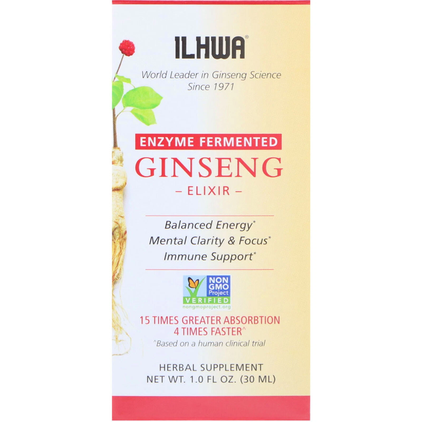 Ilhwa Ginseng- Elixir- Enzyme Fermented- 1.0 fl oz 30 ml