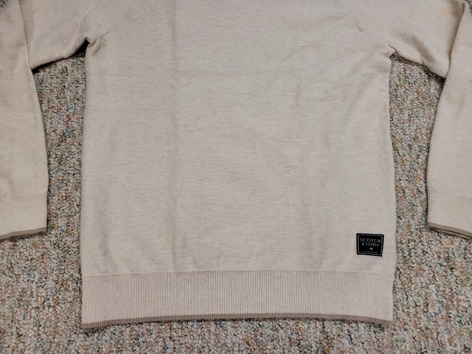 Suéter Scotch And Soda Para Hombre Mediano Beige Cuello Simulado Mezcla de Lana Manga Larga Foto 3 de 4