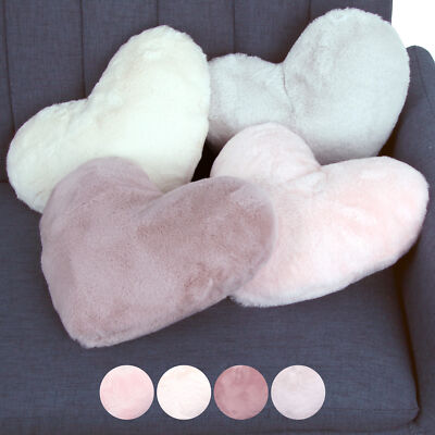 Kuschelkissen Herz Plüsch Herzkissen Valentinstag Kissen 40x30 versch. Farben