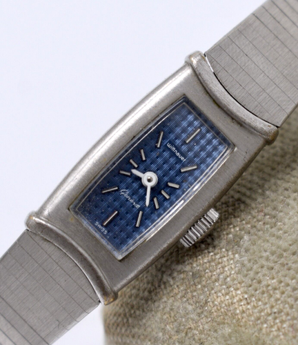 Vintage 60er Jahre Wittnauer Geneve MCM Geometric Blue Dial Damen Armbanduhr 17j - Bild 2 von 8