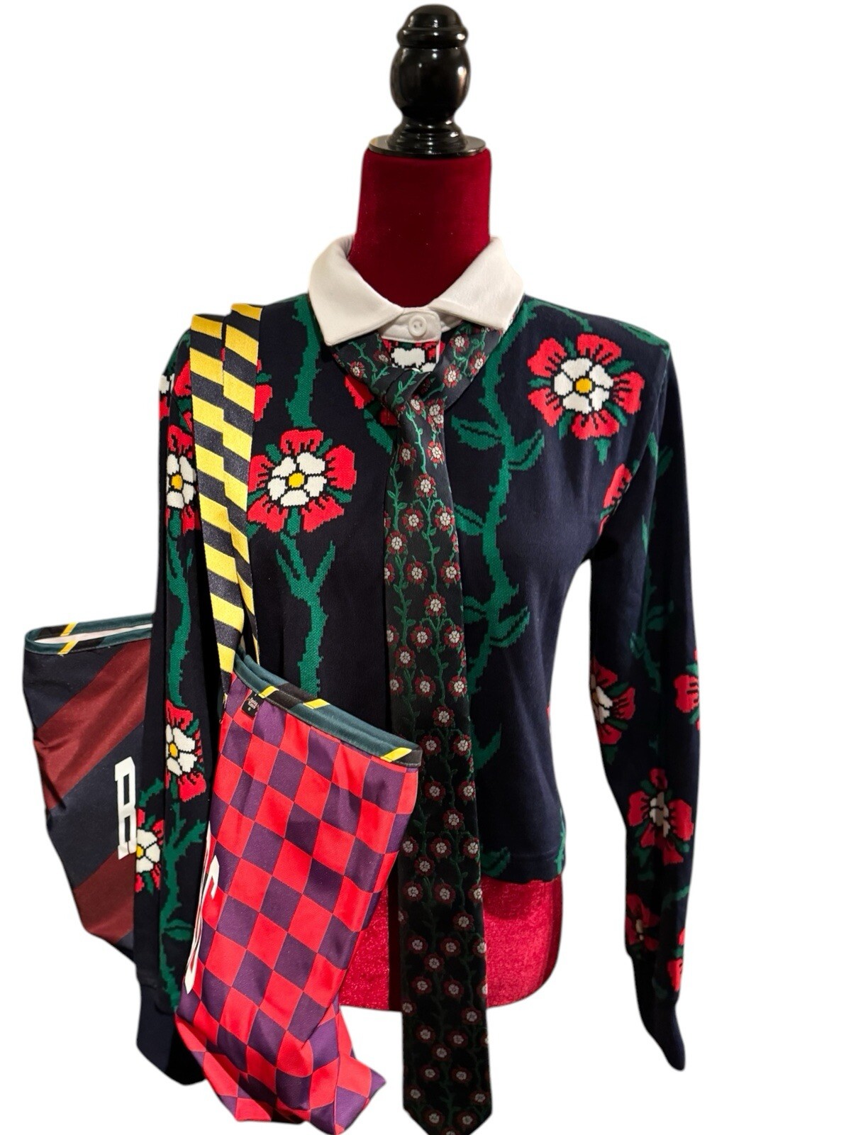 FILA Nuovo ROWING BLAZERS x TARGET piccolo floreale ritagliato rugby maglia top maglione collab